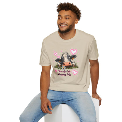 Holy Spirit T-shirt – Funny Faith-inspired Cow Design in 100% Cotton