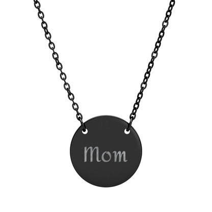 Personalized Mom Circle Necklace - Engraved Gift for Mother's Day