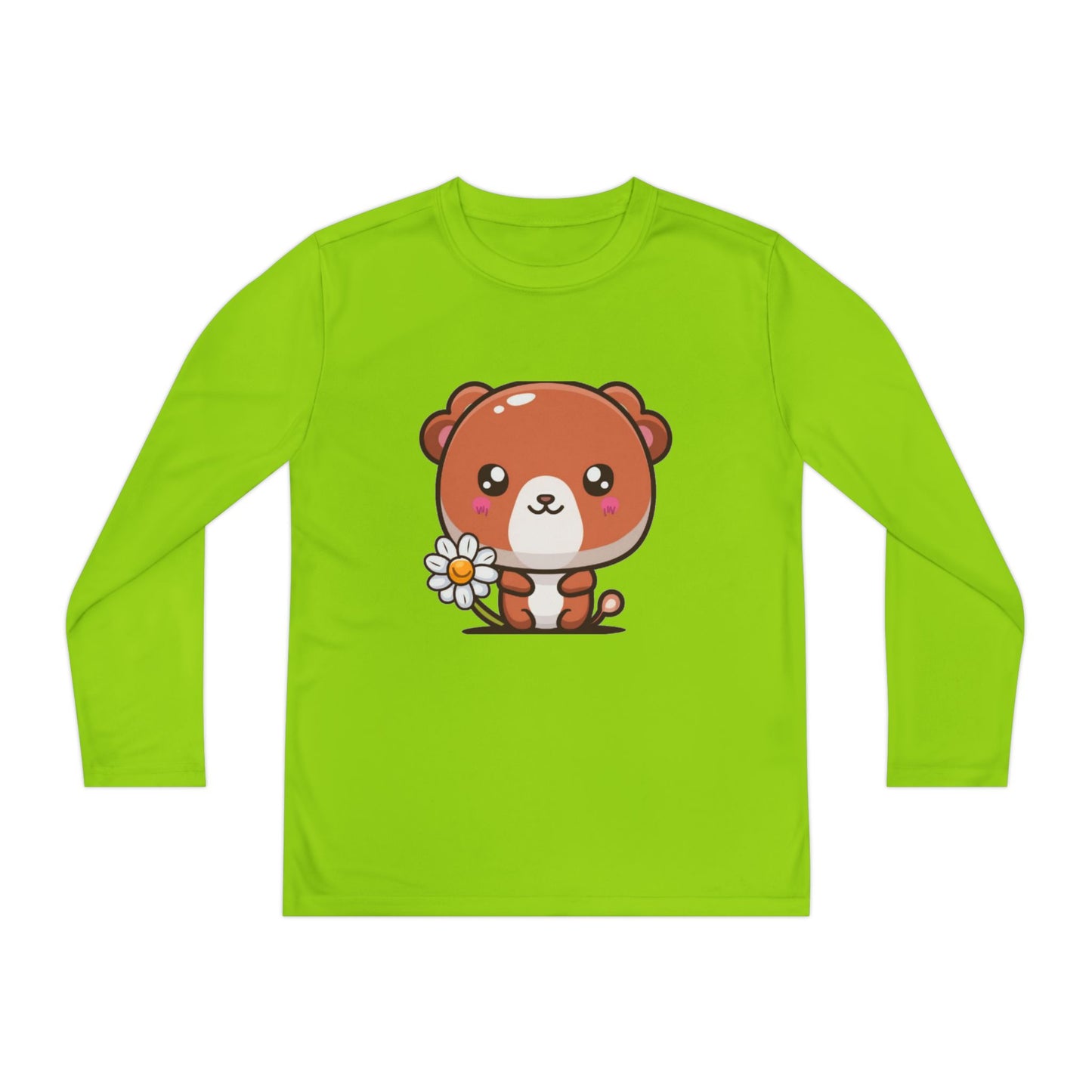 T-Shirt Cute Bear Youth Long Sleeve Competitor Tee Kids Bear Shirt Playful Tee for Boys and Girls Adorable Spring Apparel Gift