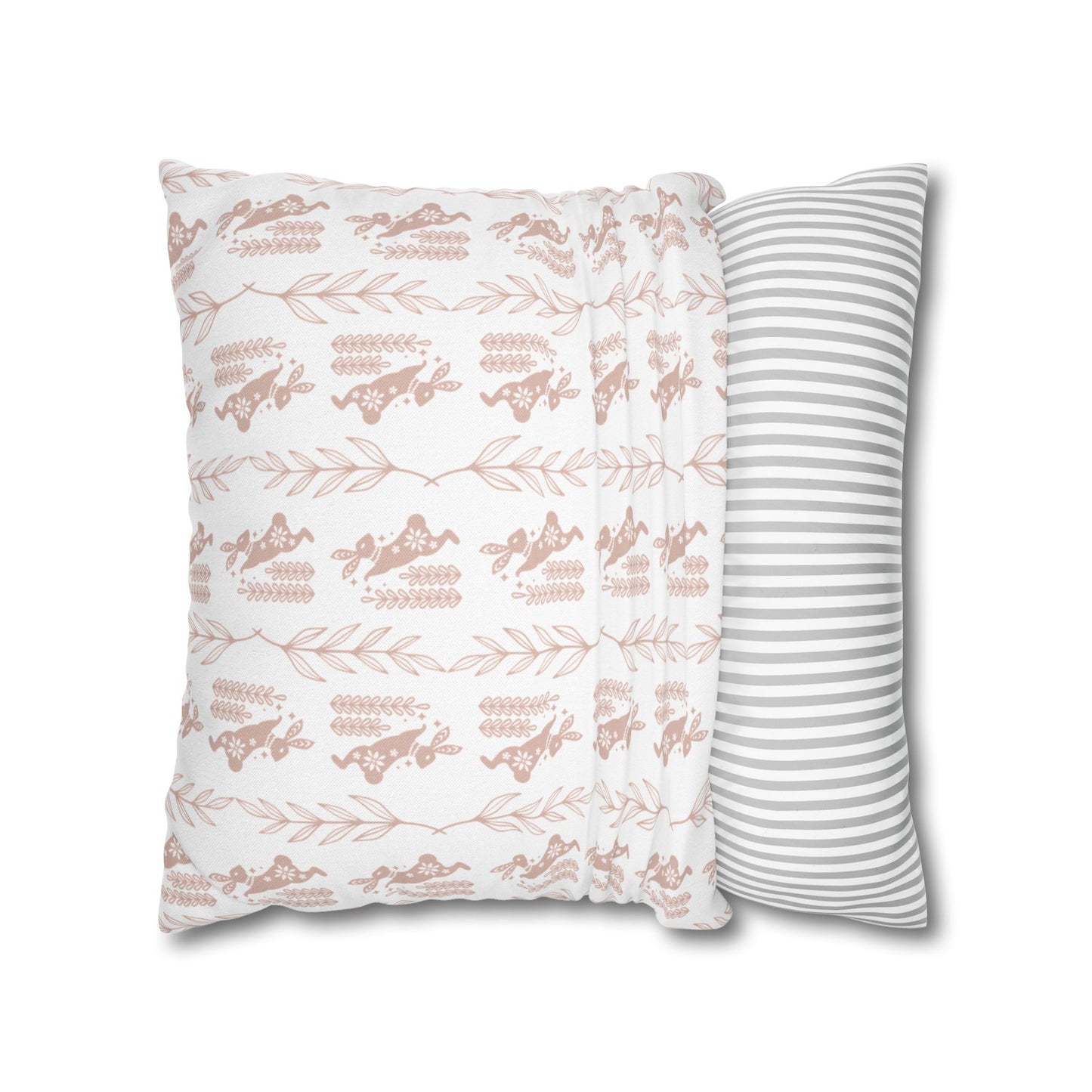 Boho Blush Floral Throw Pillowcase
