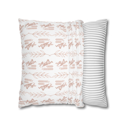 Boho Blush Floral Throw Pillowcase