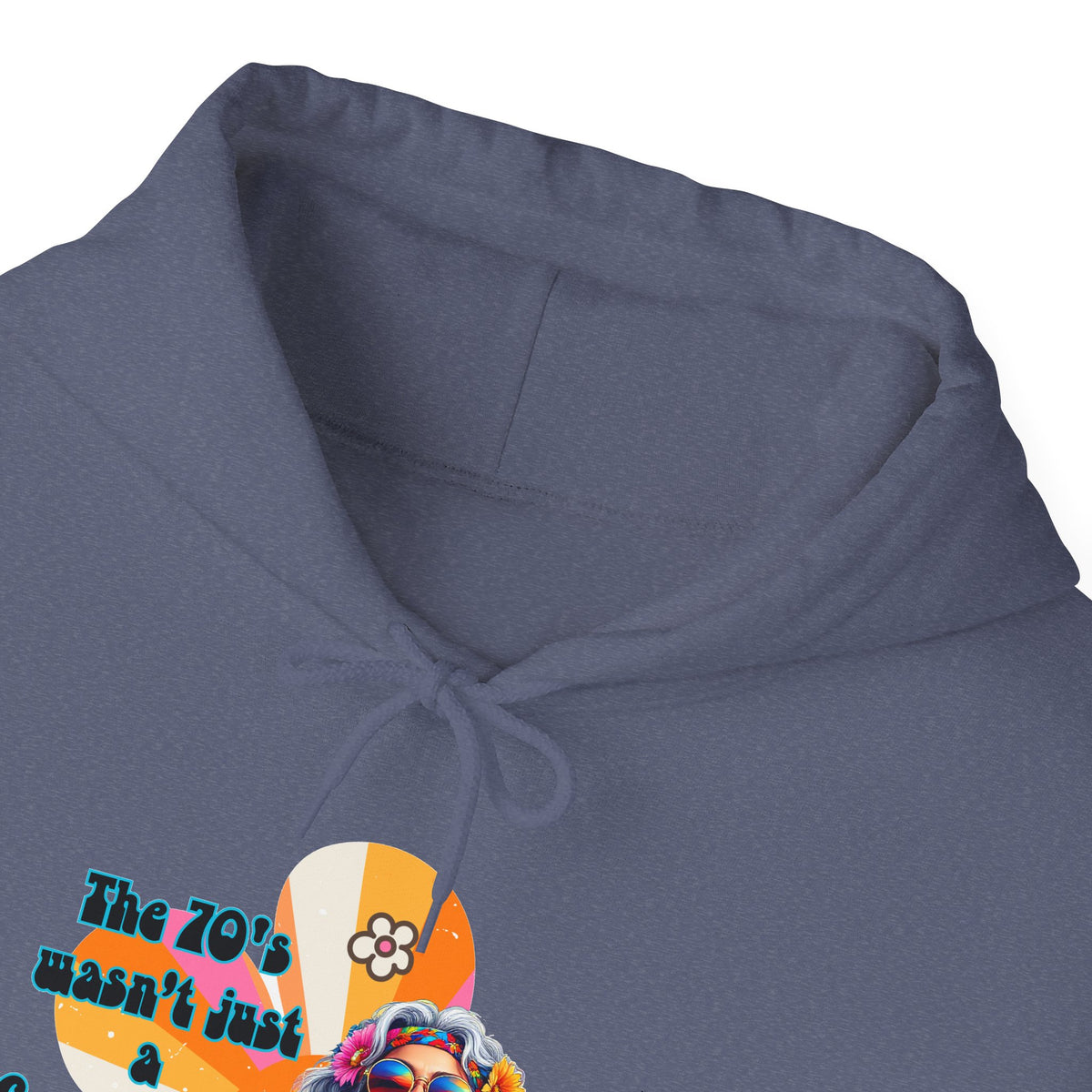 Retro Hippie Hoodie – "The 70's wasn't your generation it was mine" Colorful Boho Graphic