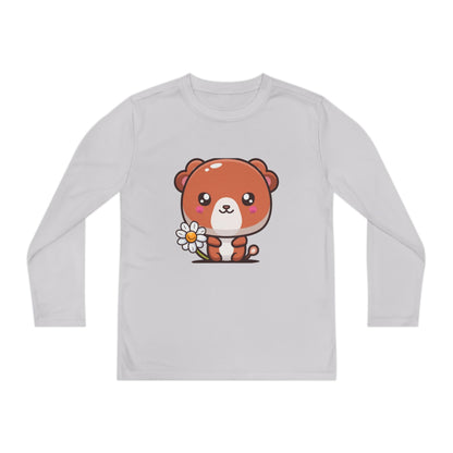 T-Shirt Cute Bear Youth Long Sleeve Competitor Tee Kids Bear Shirt Playful Tee for Boys and Girls Adorable Spring Apparel Gift