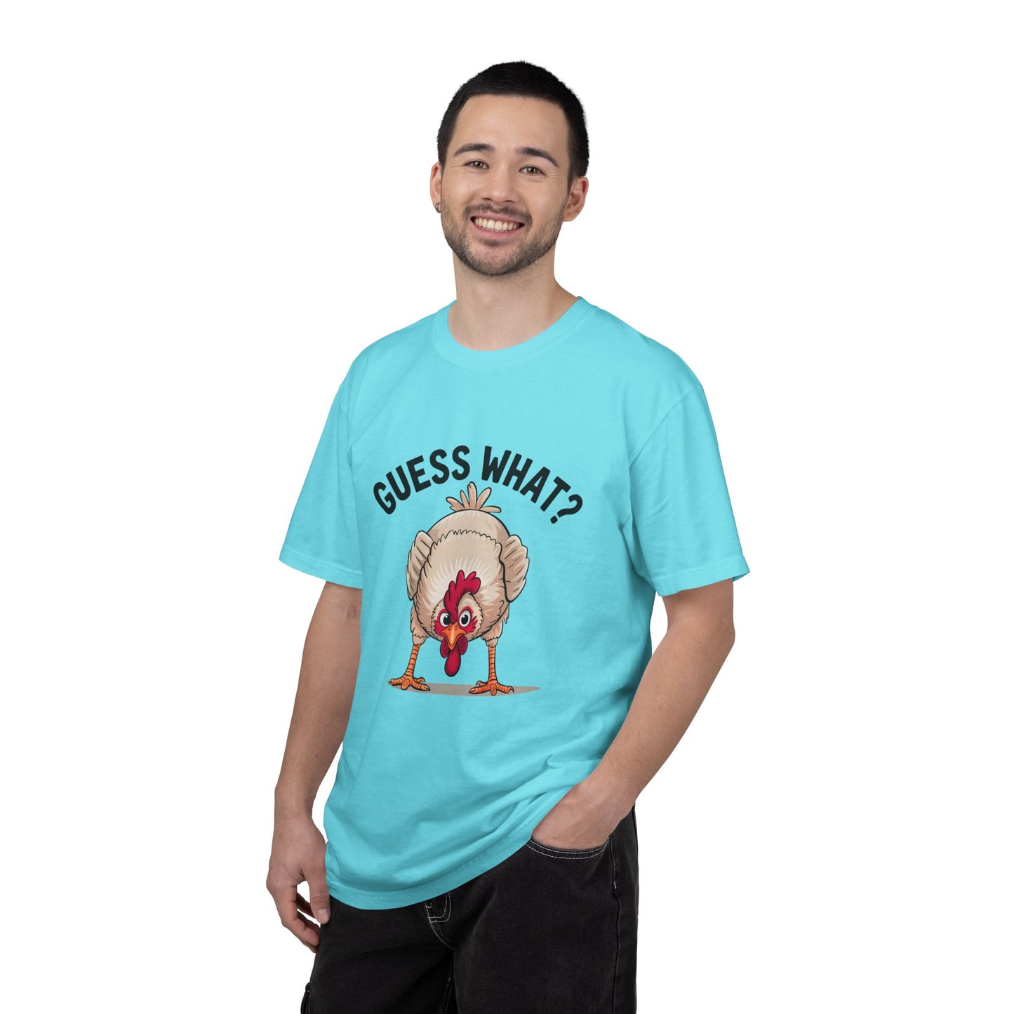 Chicken Butt T-Shirt "Guess What? Chicken Butt!" Funny Novelty Tee Conversation Starter Humorous Statement