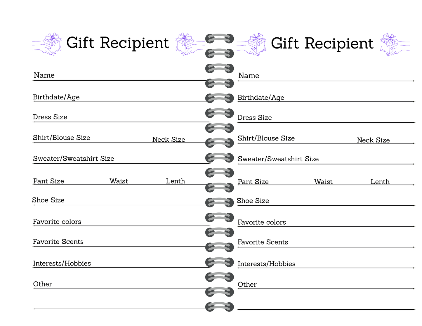 Gift Giving Planner