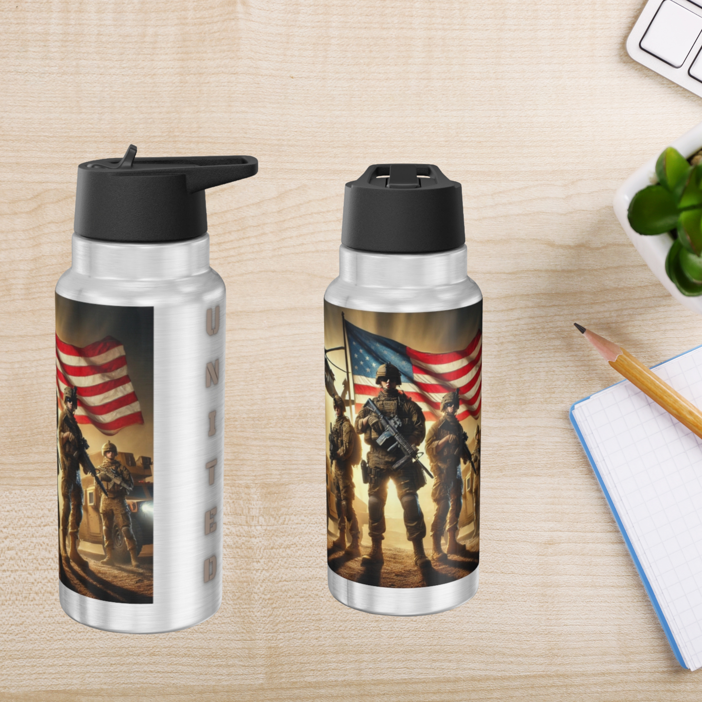 Tumbler Travel Patriotic Military Tumbler  32oz Gator Drinkware Gift For Anyone