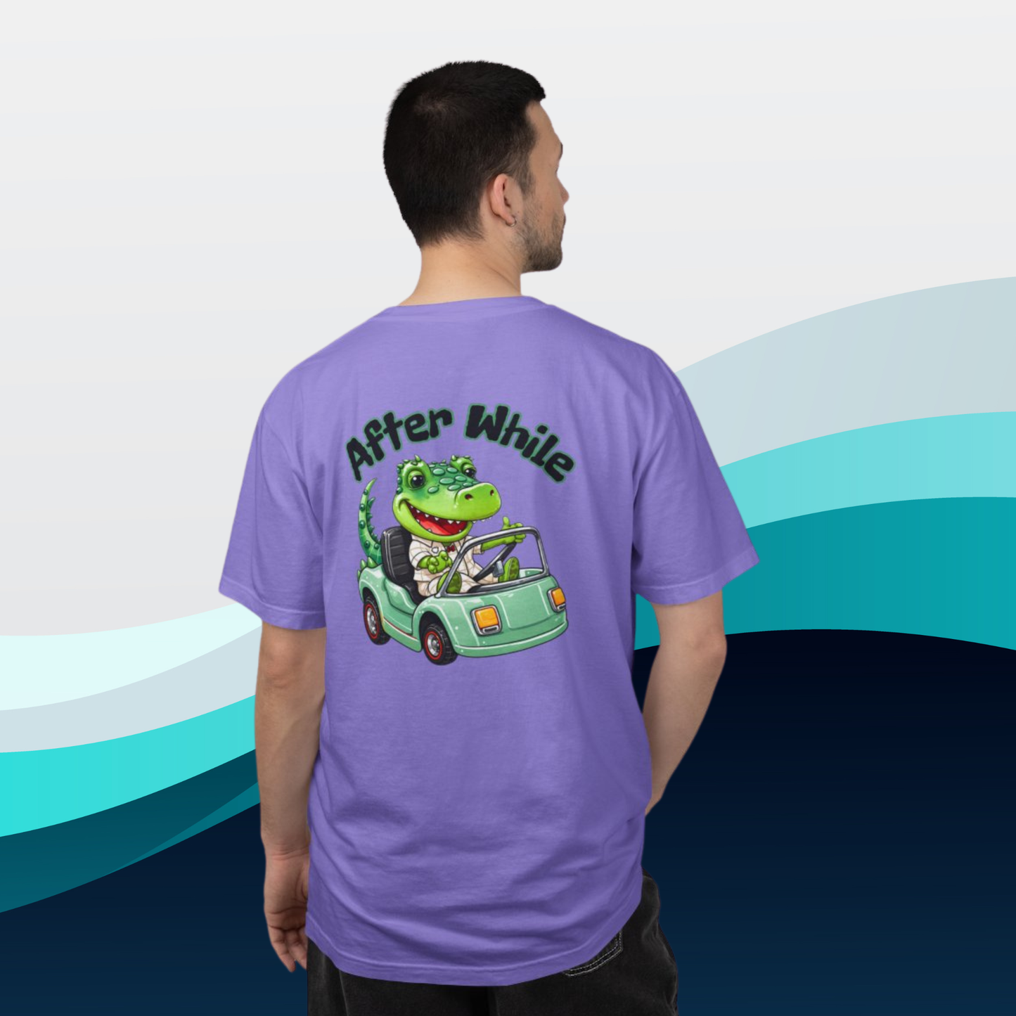 Later Gator After While Gator T-Shirt Cute Cartoon Alligator Scooter Tee Gift