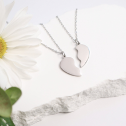 Necklace Hidden Message Broken Heart Pendant Personalized Jewelry Memorial Gift Sympathy Present Remembrance Keepsake Engraved Disc