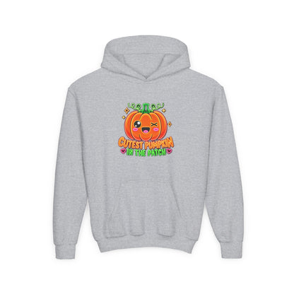 Youth Hoodie — "Cutest Pumpkin in the Patch" Cute Halloween Pumpkin Pullover