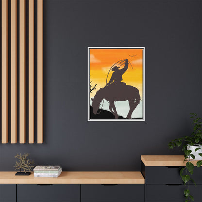 Framed Cowboy Rodeo Art Print Canvas Wall Decor Western Home Decor Rustic Cowboy Gift Equestrian Wall Art Country Themed Art Housewarming Gift