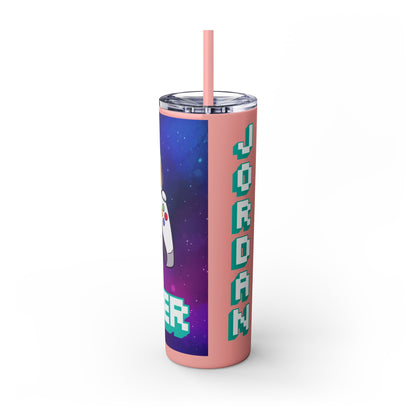 Tumbler Travel Cup Personalized Gamer Skinny Tumbler with Straw - 20oz - Cool Space Design