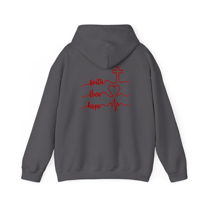 Sweatshirt Faith & Love Heavy Blend Hoodie Unisex Sweatshirt for Inspiration and Comfort Christian Religious Gift