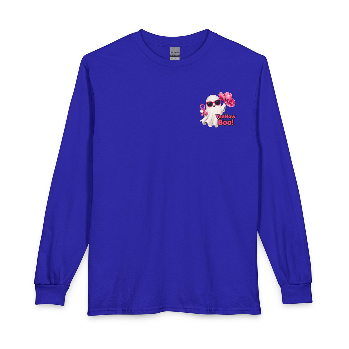 Breast Cancer Awareness Long Sleeve — "In October We Wear Pink" Ghost Tee