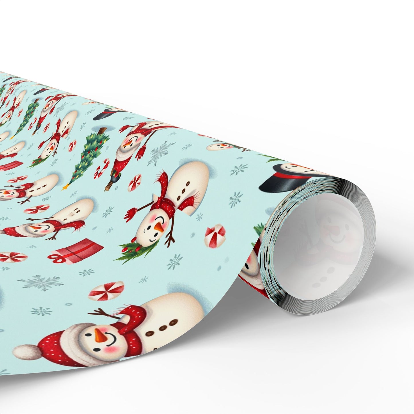 Festive Christmas Wrapping Paper, Holiday Gift Wrap, Snowman and Santa Print, Perfect for Christmas, Birthdays, and New Year Celebrations