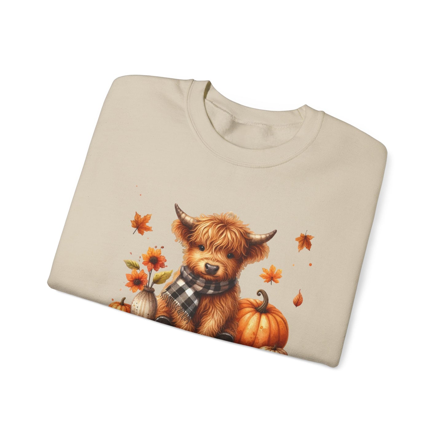 Sweatshirt Autumn Wear Funny Crewneck Pullover Fall Fashion Farm Style Cozy  Casual Outfit Highland Cow Design Print Comfort Wear Cotton Blend