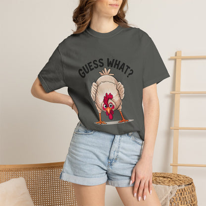 Chicken Butt T-Shirt "Guess What? Chicken Butt!" Funny Novelty Tee Conversation Starter Humorous Statement