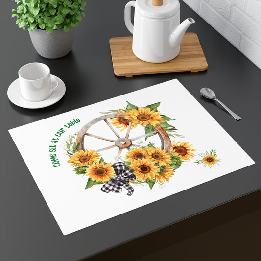 Placemats Sunflower Rustic Table Decor for Home Farmhouse Style Dining Kitchen Accessories Gift for Hostess