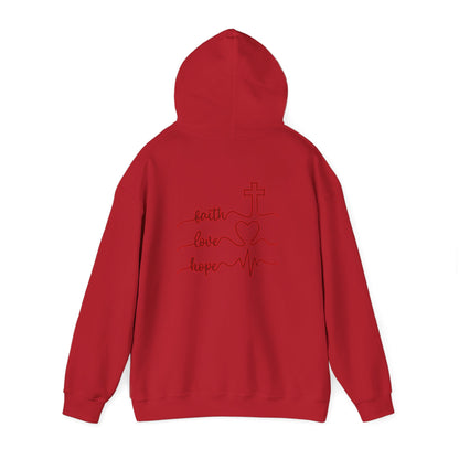 Sweatshirt Faith & Love Heavy Blend Hoodie Unisex Sweatshirt for Inspiration and Comfort Christian Religious Gift
