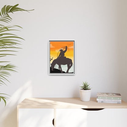 Framed Cowboy Rodeo Art Print Canvas Wall Decor Western Home Decor Rustic Cowboy Gift Equestrian Wall Art Country Themed Art Housewarming Gift