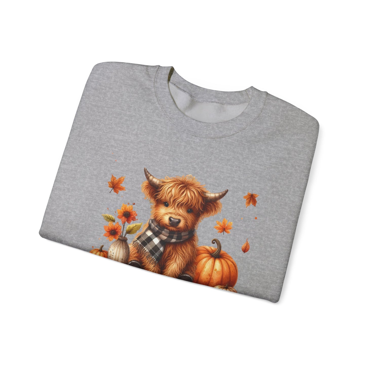 Sweatshirt Autumn Wear Funny Crewneck Pullover Fall Fashion Farm Style Cozy  Casual Outfit Highland Cow Design Print Comfort Wear Cotton Blend