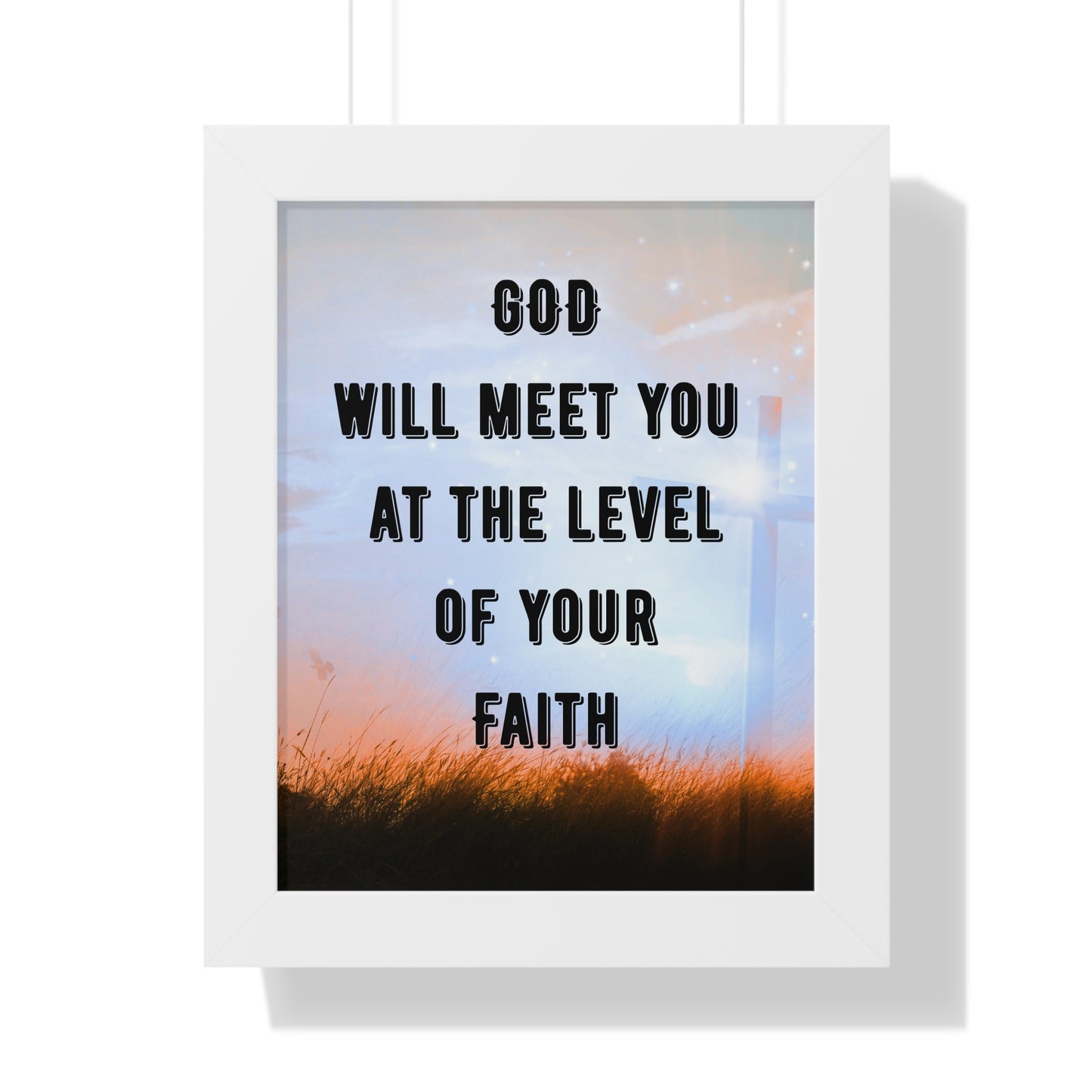 Framed Vertical Poster for Home Decor Motivational Wall Art Faith-Based Gift Spiritual Decor Inspirational Christian