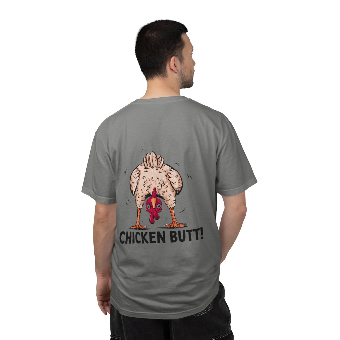 Chicken Butt T-Shirt "Guess What? Chicken Butt!" Funny Novelty Tee Conversation Starter Humorous Statement