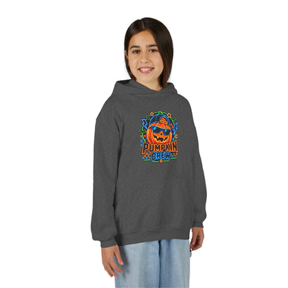 Youth Pumpkin Crew Hoodie — Cute Jack-O’-Lantern Halloween Sweatshirt