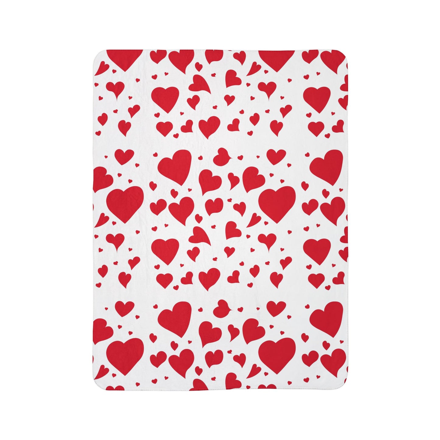 Valentine Heart Fleece Sherpa Blanket — Cozy Red Heart Throw for Romantic Gifts