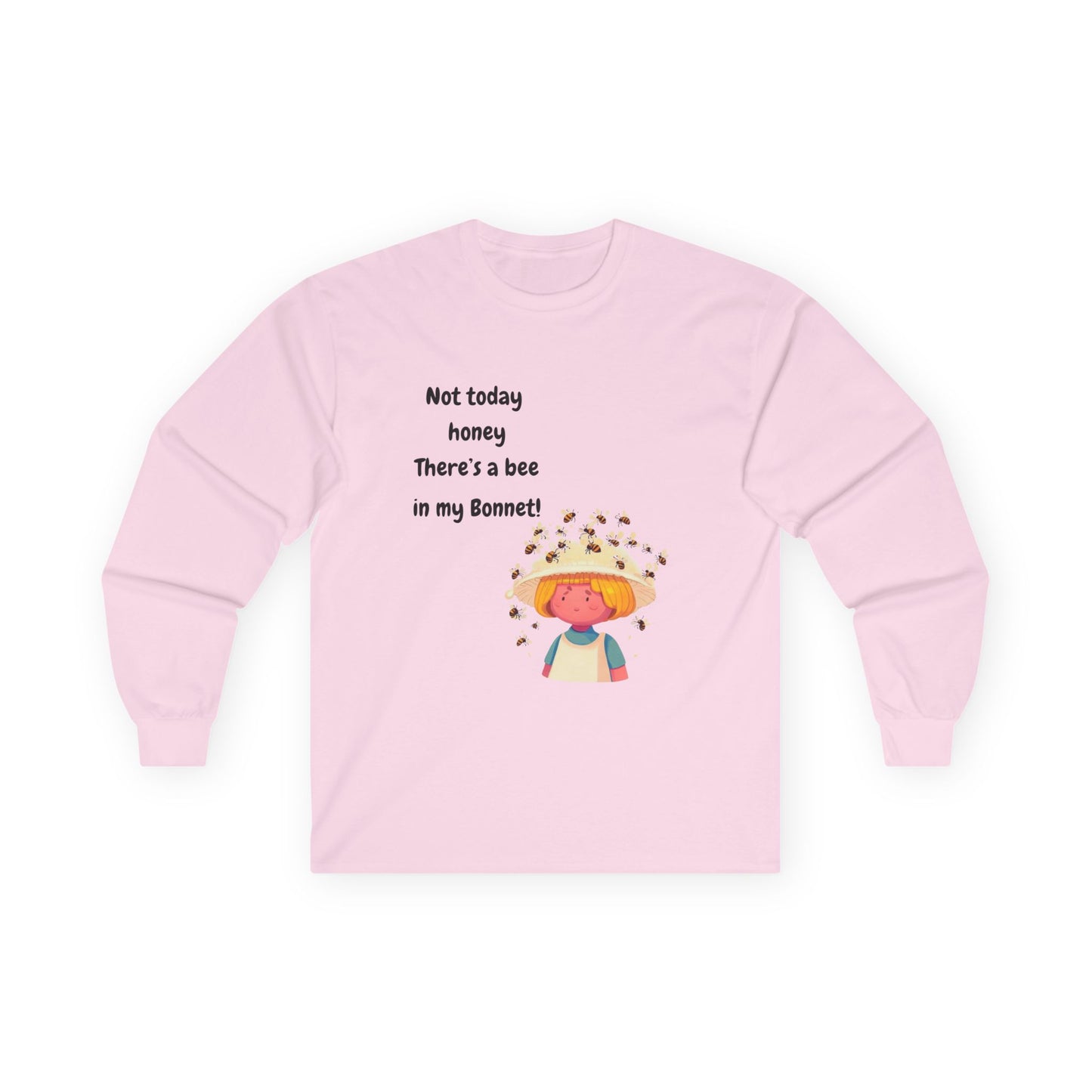 T-Shirt Unisex Long Sleeve Tee with Funny Bee Design Casual Wear Gift for Her Birthday, Summer Outfit Humorous Shirt