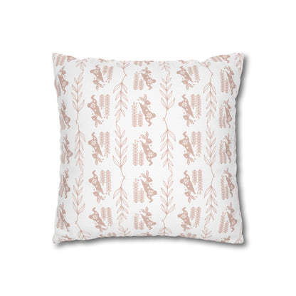 Boho Blush Floral Throw Pillowcase