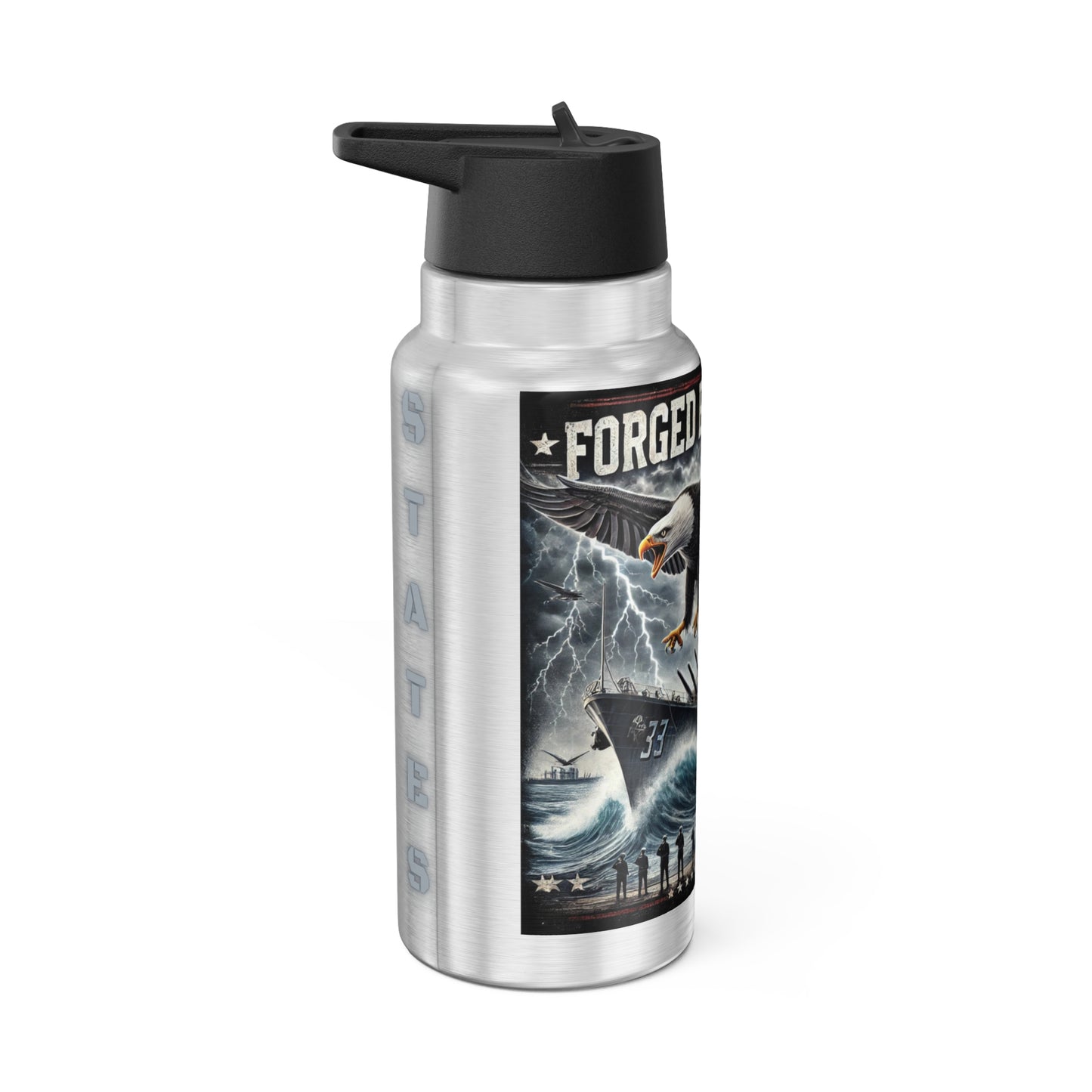 Tumbler Forged By The Sea Gator Tumbler  32oz Adventure Drinkware Patriotic Military Gift For Anyone Travel