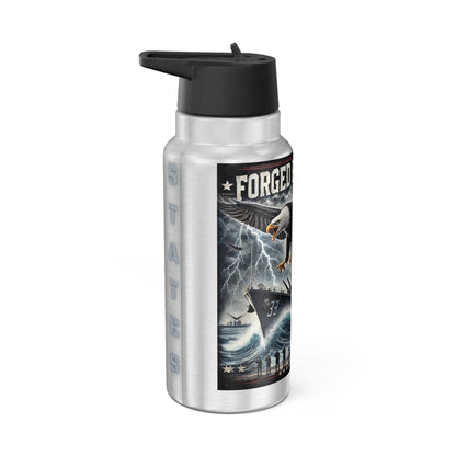 Tumbler Forged By The Sea Gator Tumbler  32oz Adventure Drinkware Patriotic Military Gift For Anyone Travel