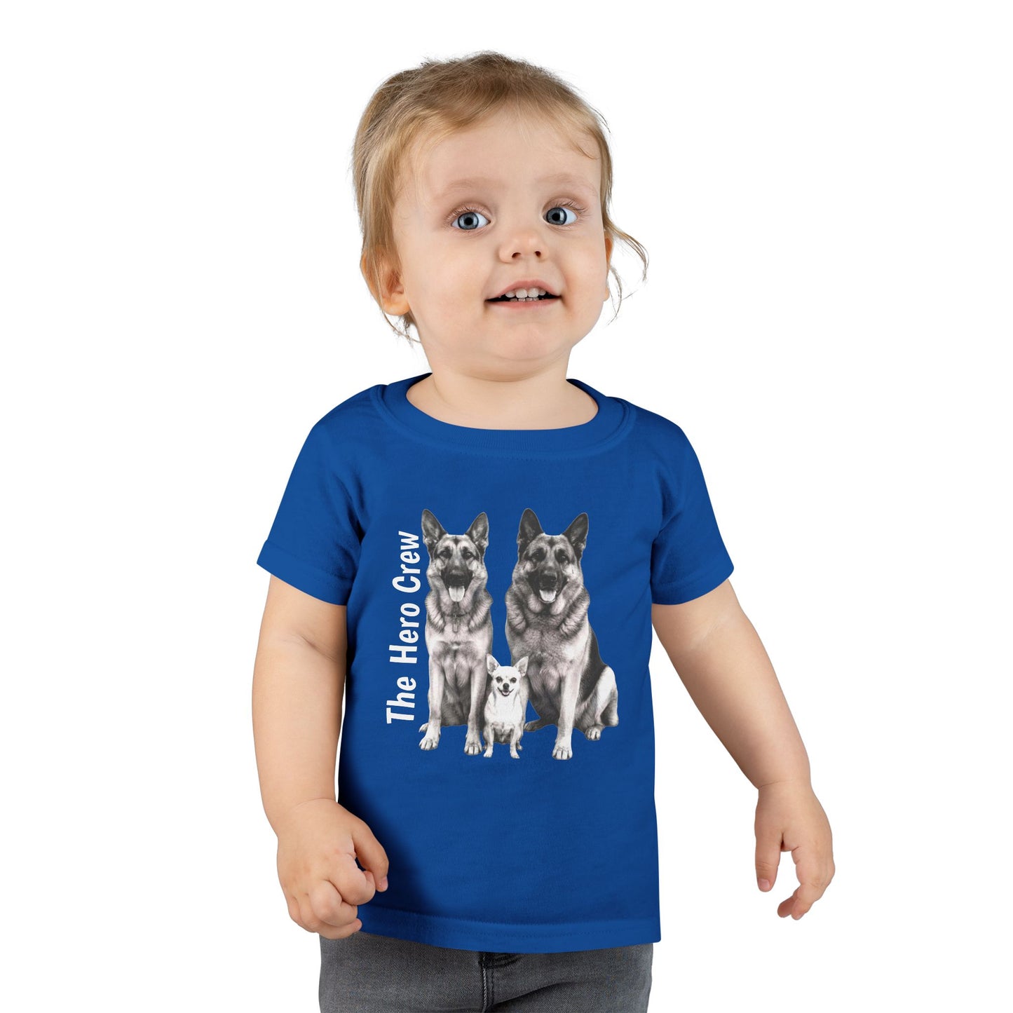 Toddler T-Shirt "The Hero Crew" German Shepherd & Pup Graphic