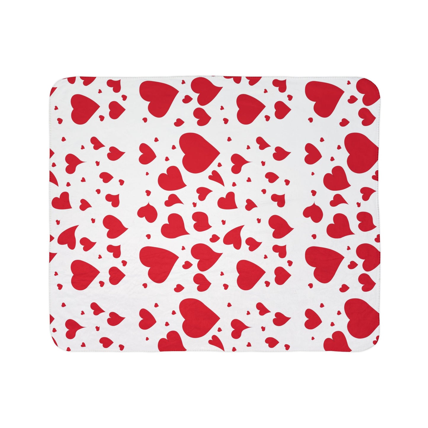 Valentine Heart Fleece Sherpa Blanket — Cozy Red Heart Throw for Romantic Gifts