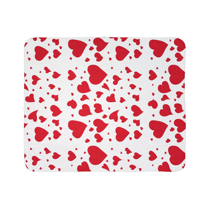 Valentine Heart Fleece Sherpa Blanket — Cozy Red Heart Throw for Romantic Gifts