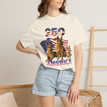 250 America German Shepherds Patriotic T-Shirt