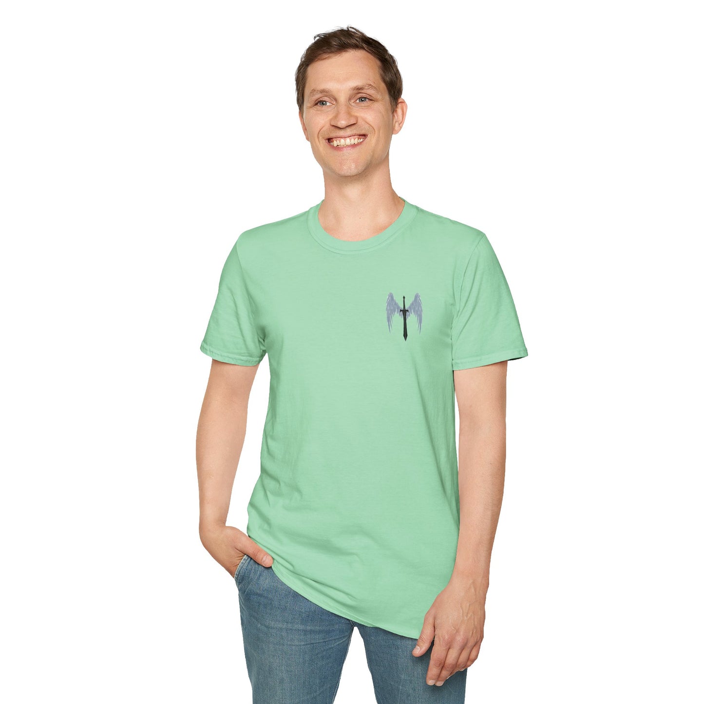 T-Shirt Unisex Softstyle T-Shirt with Inspirational Psalm Design Motivational Tee Christian Apparel Faith-Based Gift Casual Wear