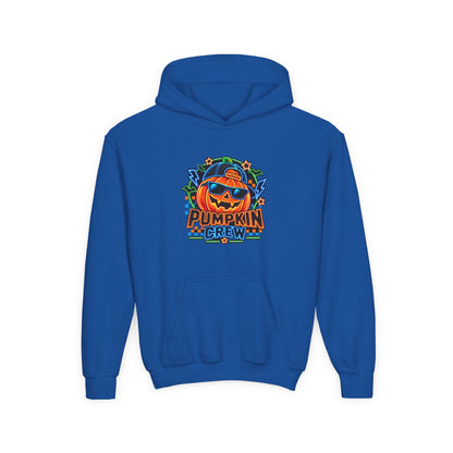 Youth Pumpkin Crew Hoodie — Cute Jack-O’-Lantern Halloween Sweatshirt
