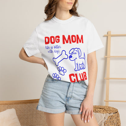 Dog Mom Club T-Shirt — Cute Paw Print & Bone Graphic Tee