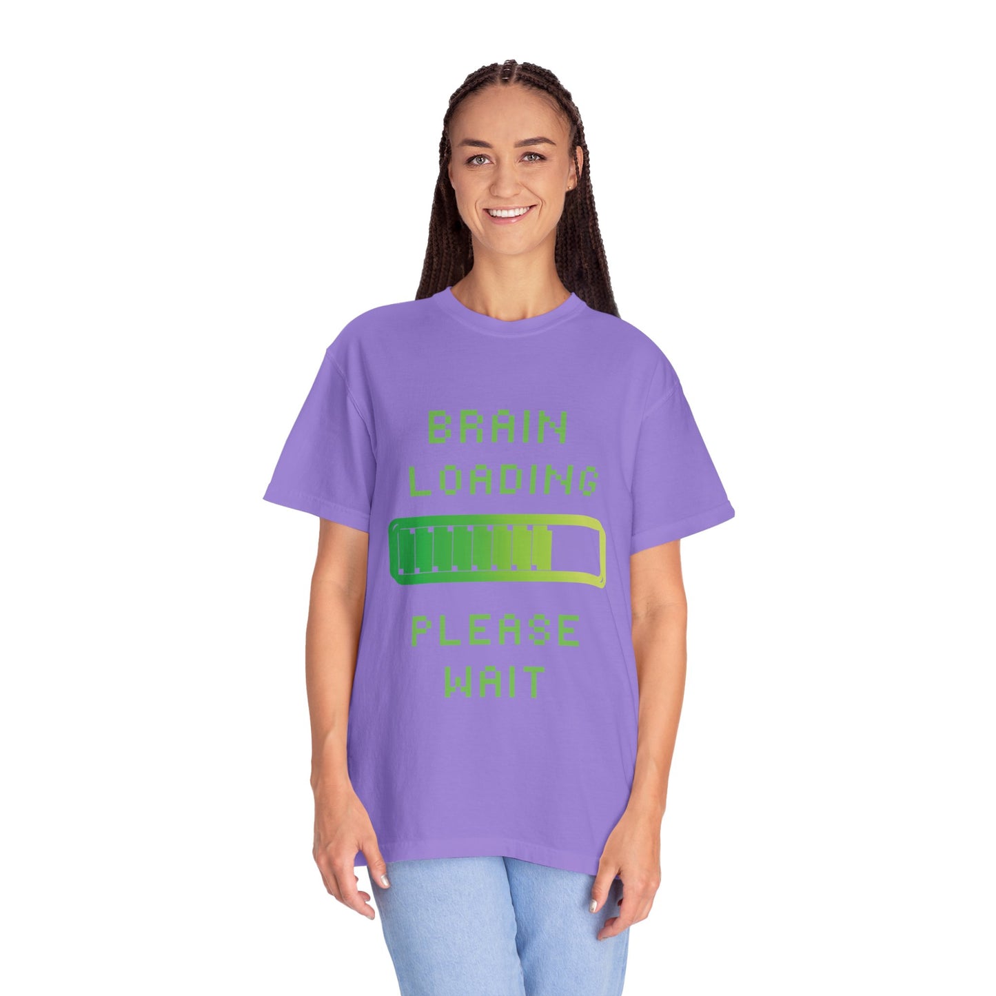 T-Shirt Loading Awareness T-Shirt - 8-bit Humor Gamer Gift Brain Loading Tee Unisex Graphic Shirt Quirky Humor Clothing