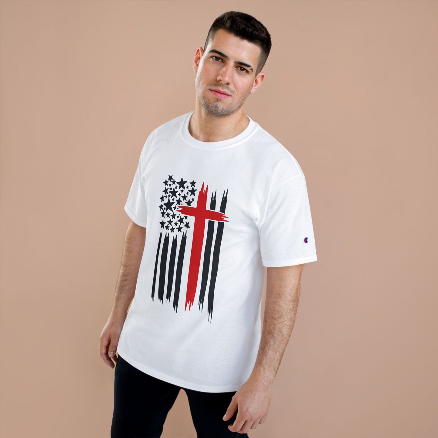 T-Shirt Christian Freedom Faith Shirt for Patriots Inspirational Tee for Veterans Christian Apparel for Independence Day USA Flag Shirt
