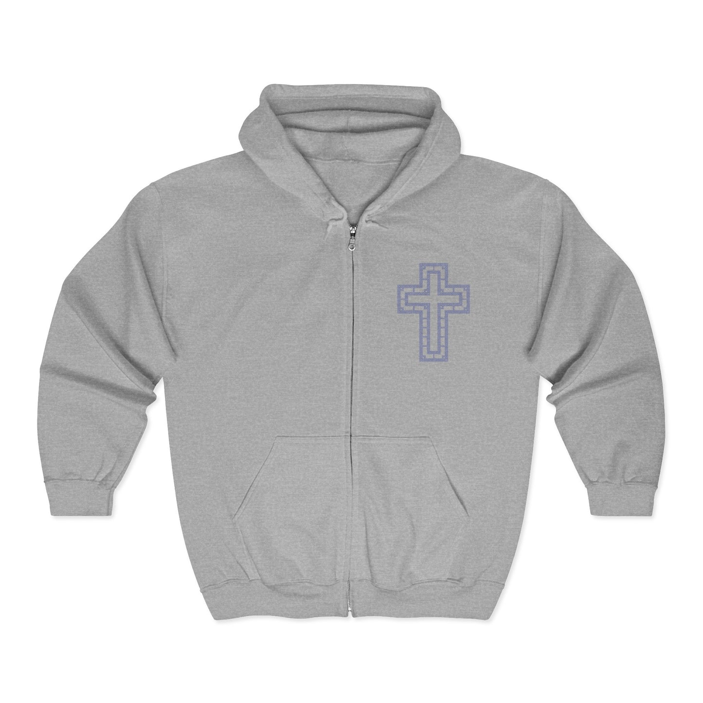 Sweatshirt Faith-Inspired Zip Hoodie Unisex Cross Design Sweatshirt Inspirational Gift Casual Wear Religious Apparel Cozy Layering
