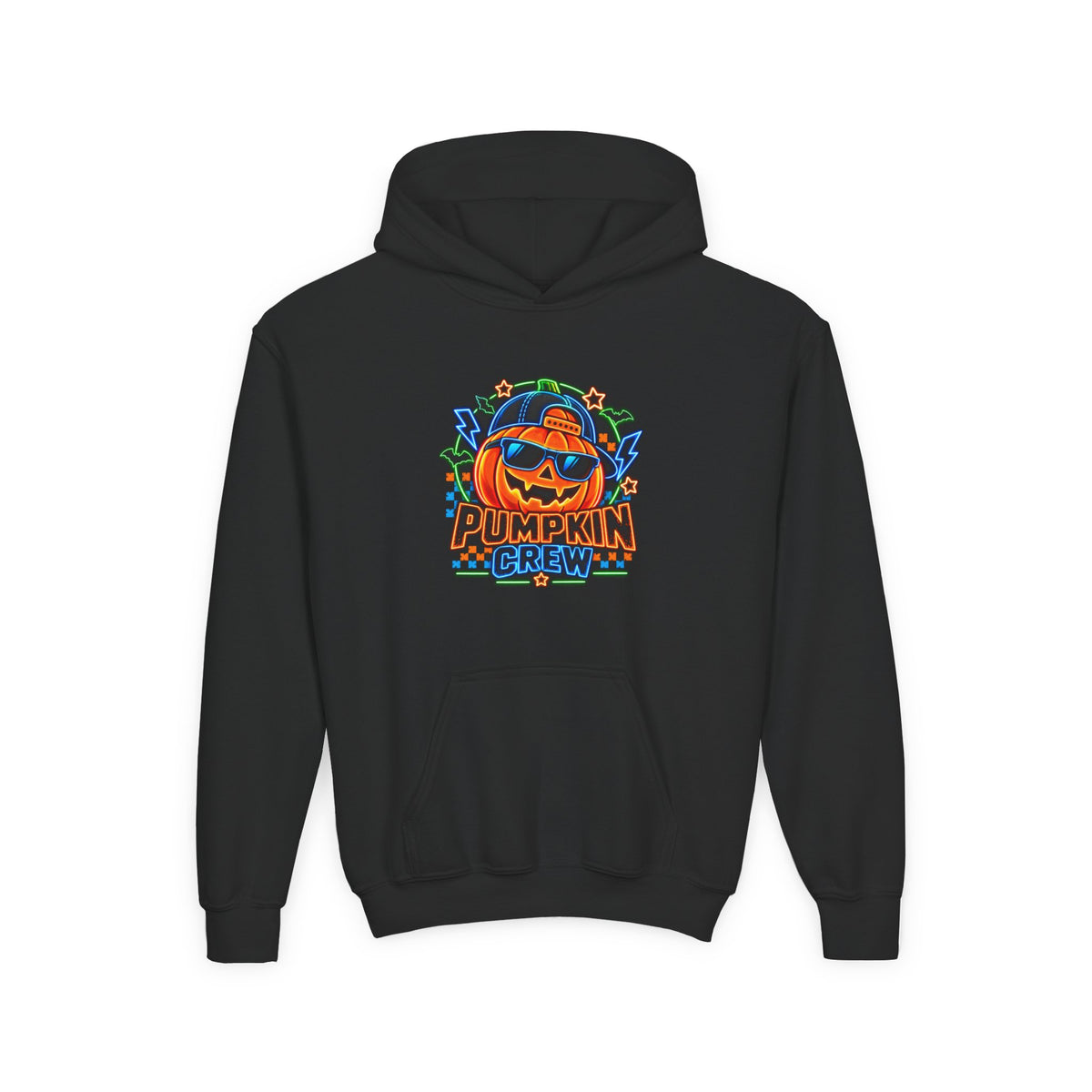 Youth Pumpkin Crew Hoodie — Cute Jack-O’-Lantern Halloween Sweatshirt