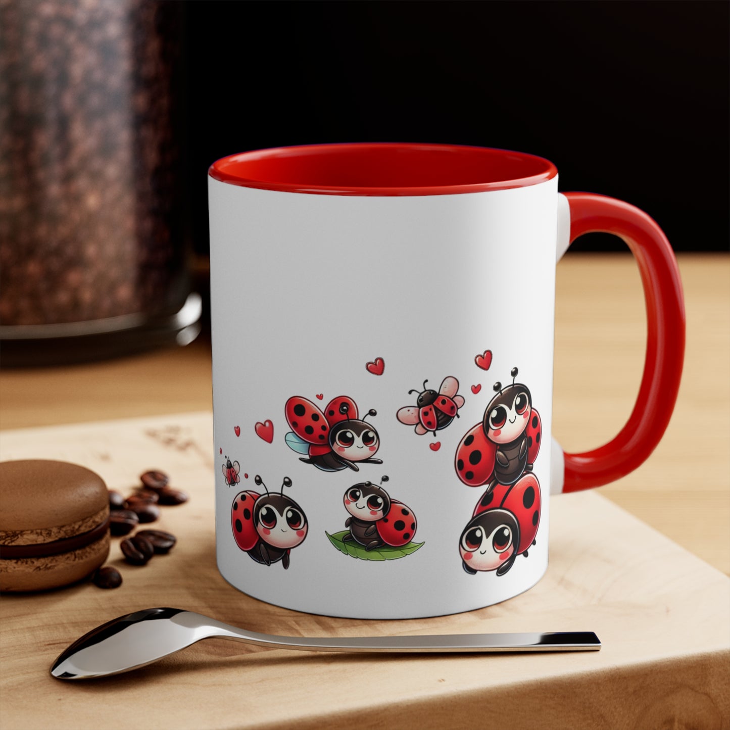 Coffee Mug Personalized Nana Ladybug Accent Mug - Cute Gift for Grandmothers