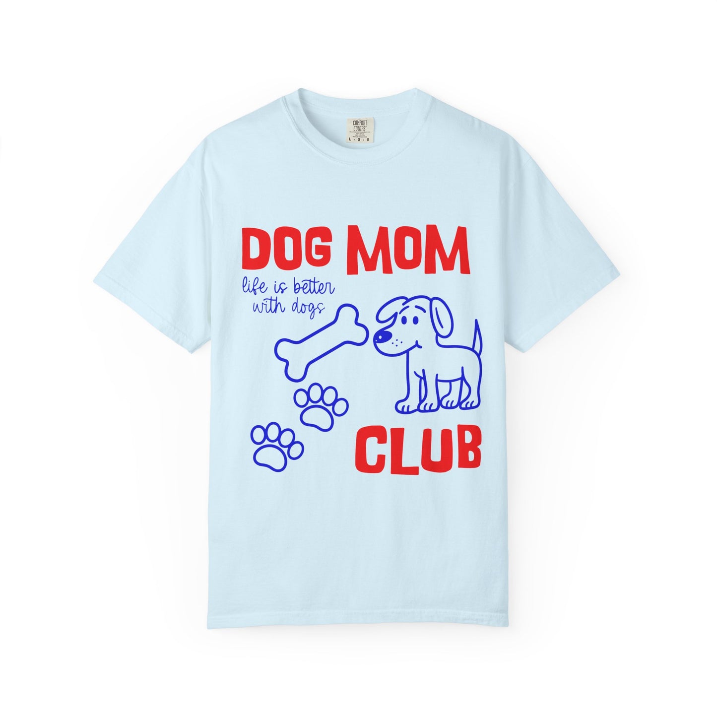 Dog Mom Club T-Shirt — Cute Paw Print & Bone Graphic Tee