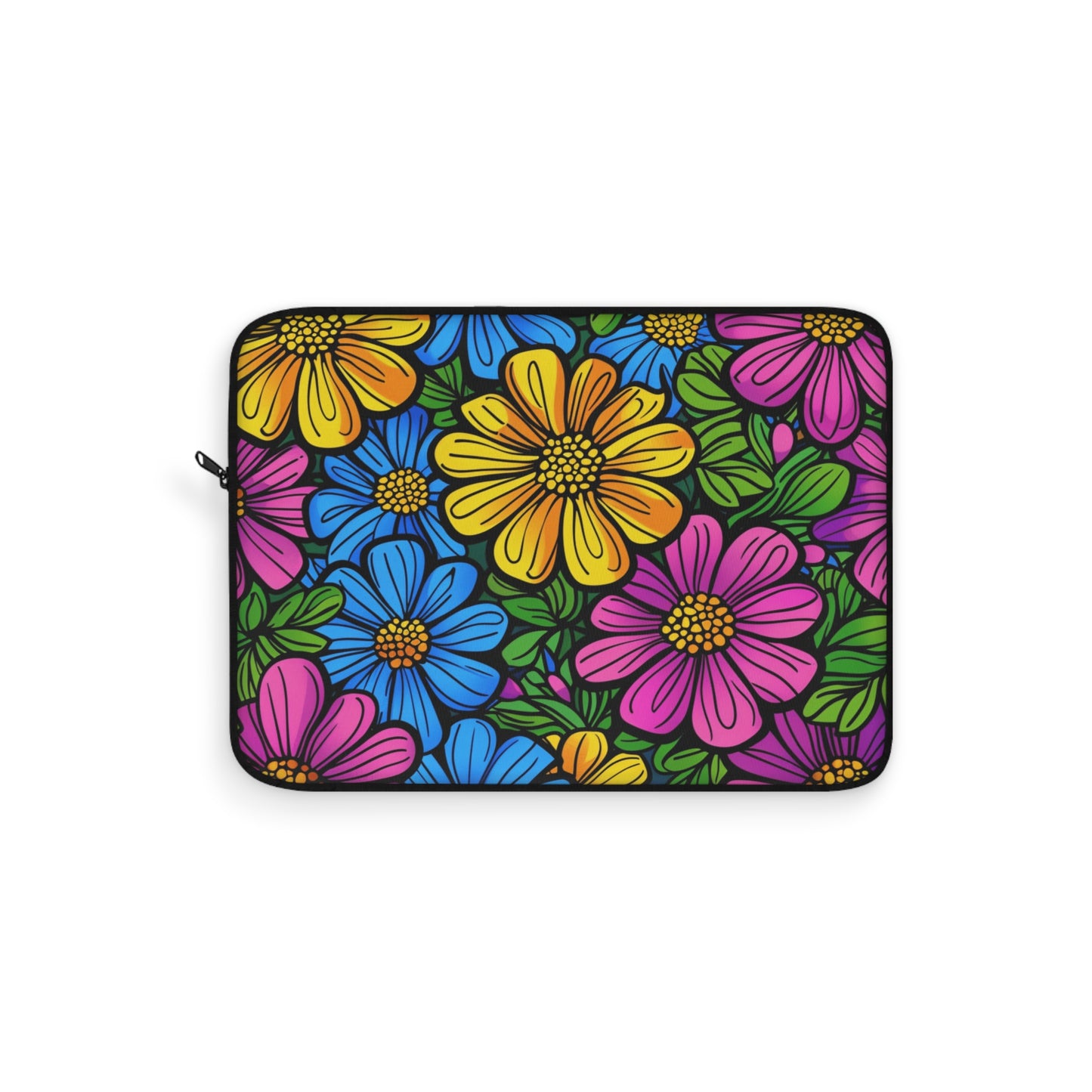 Floral Burst Laptop Sleeve — Colorful Daisy Print Protective Case