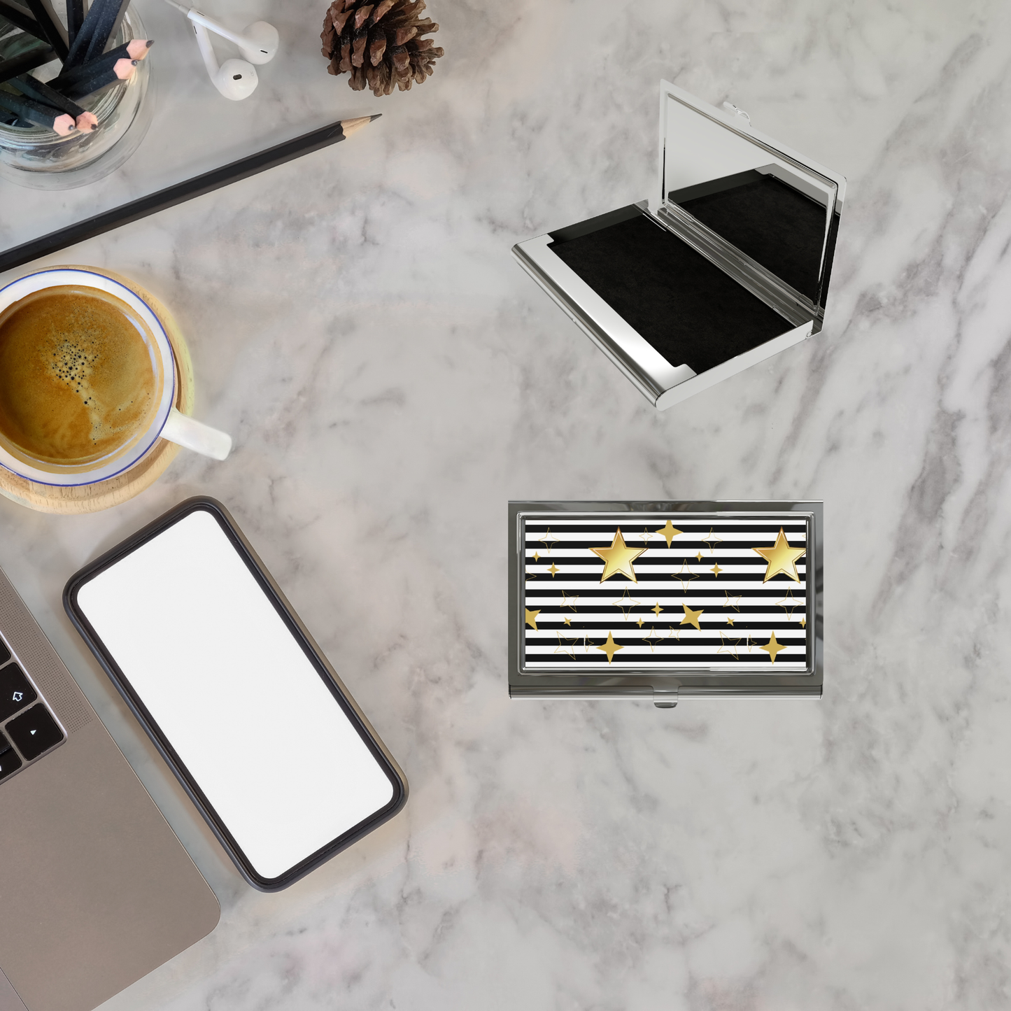 Business Card Holder Metal Case Gift Executive Professional Office Desk Accessory Organizer Slim Wallet Design Elegant Boss