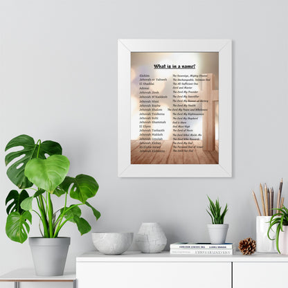 Framed Name Poster Inspirational Wall Art Spiritual Gift Home Decor Unique Name Meaning Print Personalized Artwork Christian