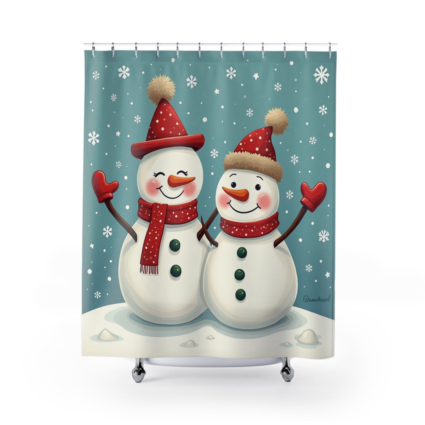 Festive Snowman Shower Curtain, Winter Decor, Holiday Bathroom Accent, Christmas Gift, Snowman Lovers Decor