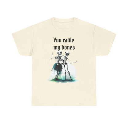 T-Shirt Skeleton Dance Tee  You Rattle My Bones Halloween Shirt Unisex Graphic Tee Cute Skeleton Costume Spooky Season Apparel